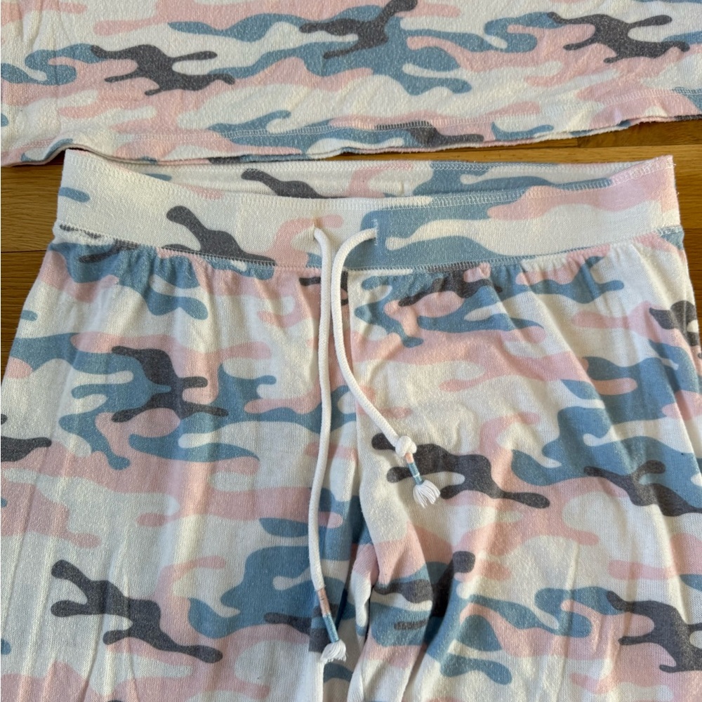 PJ Salvage Blue & Pink Camo Pajama Set Size S Soft Lounge Set - Picture 7 of 10